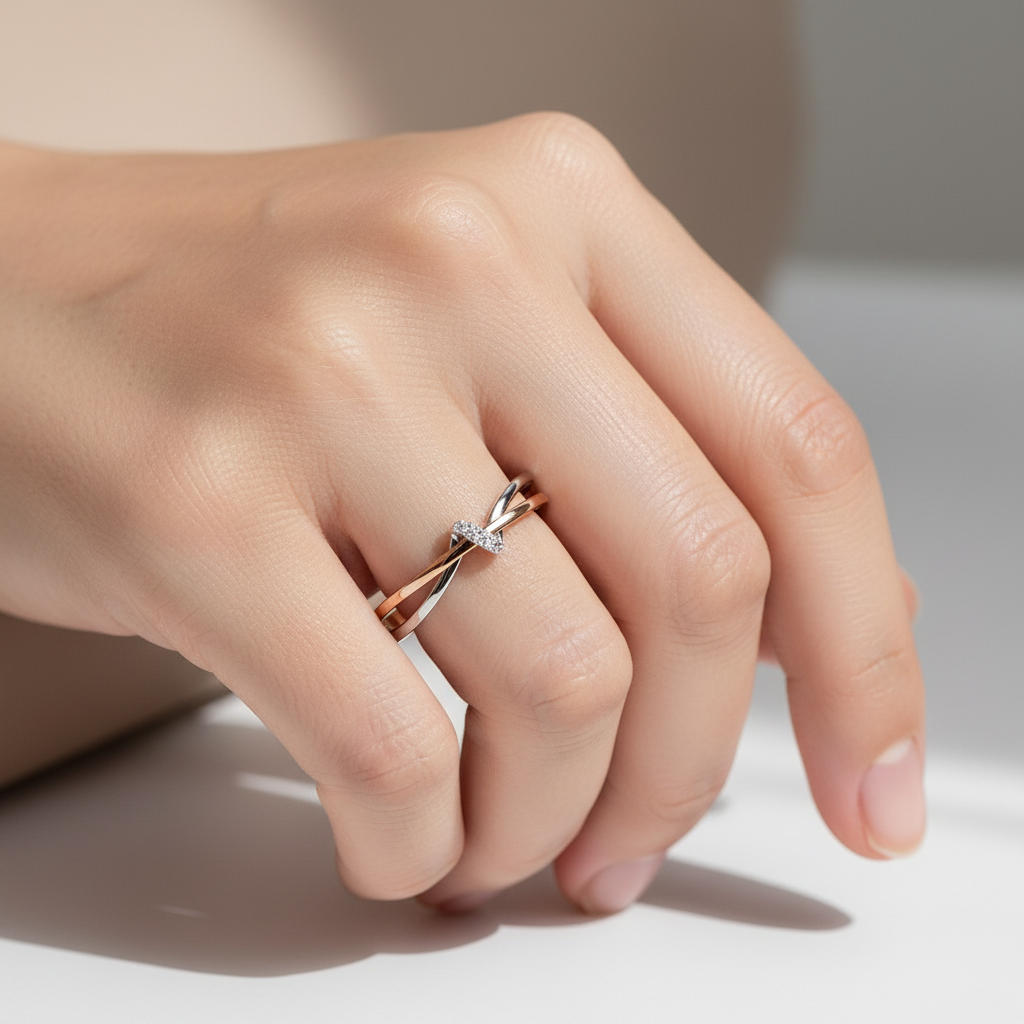 Eleane – Ring Unendlichkeit Zweifarbig Stilvoll