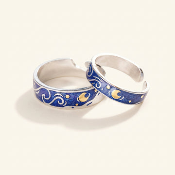 Damen Ring Set mit verstellbarem Sternenhimmel (2-teilig)