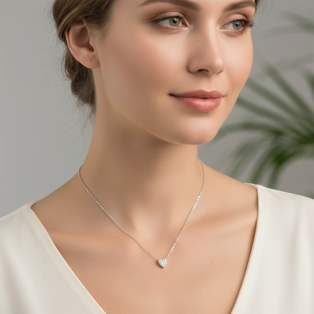 Juliet – Herz Kette aus 925er Silber mit Diamant