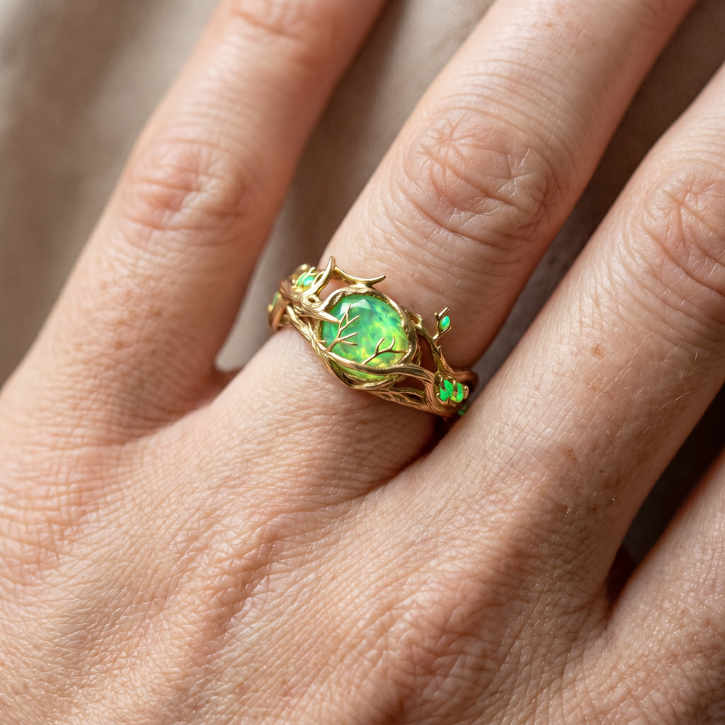 Marianne – Ring mit grünem Opal