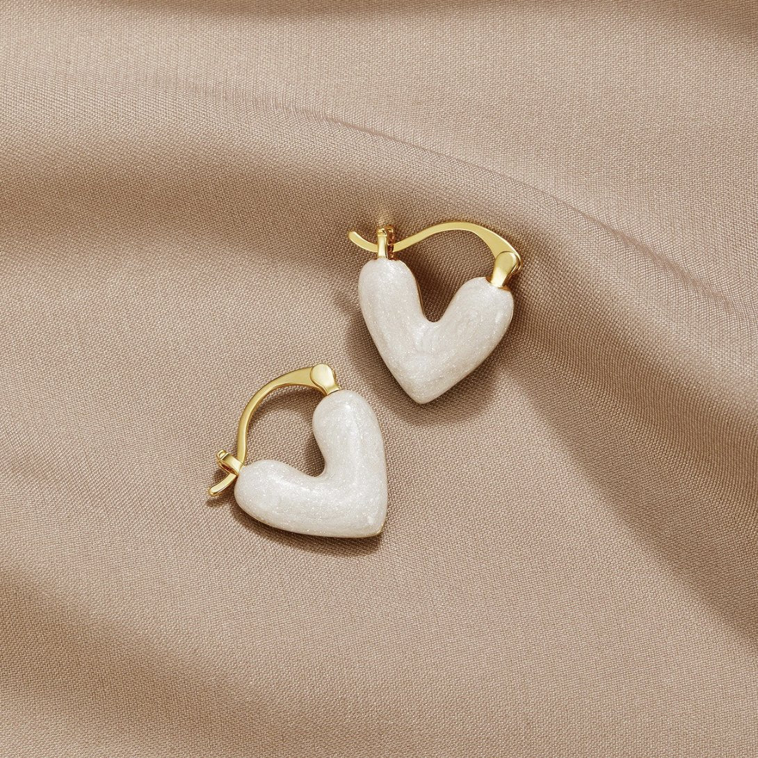 Aya – Herz Liebe Gold Ohrringe