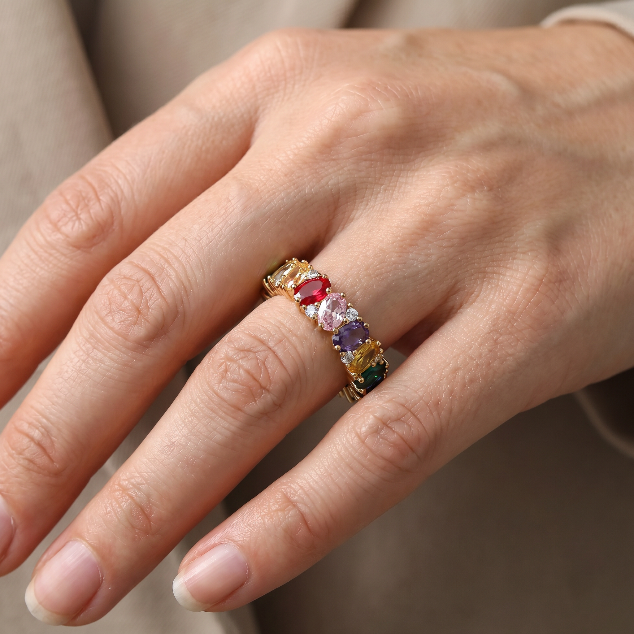 Colette – Regenbogen-Sparkle Statement-Ring