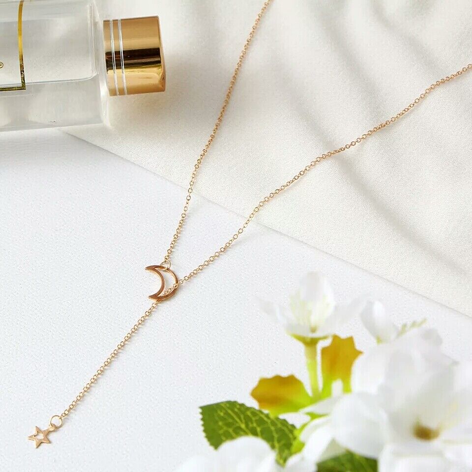 Mond und Stern - Lariat Stil Halskette