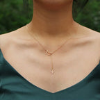 Mond und Stern - Lariat Stil Halskette