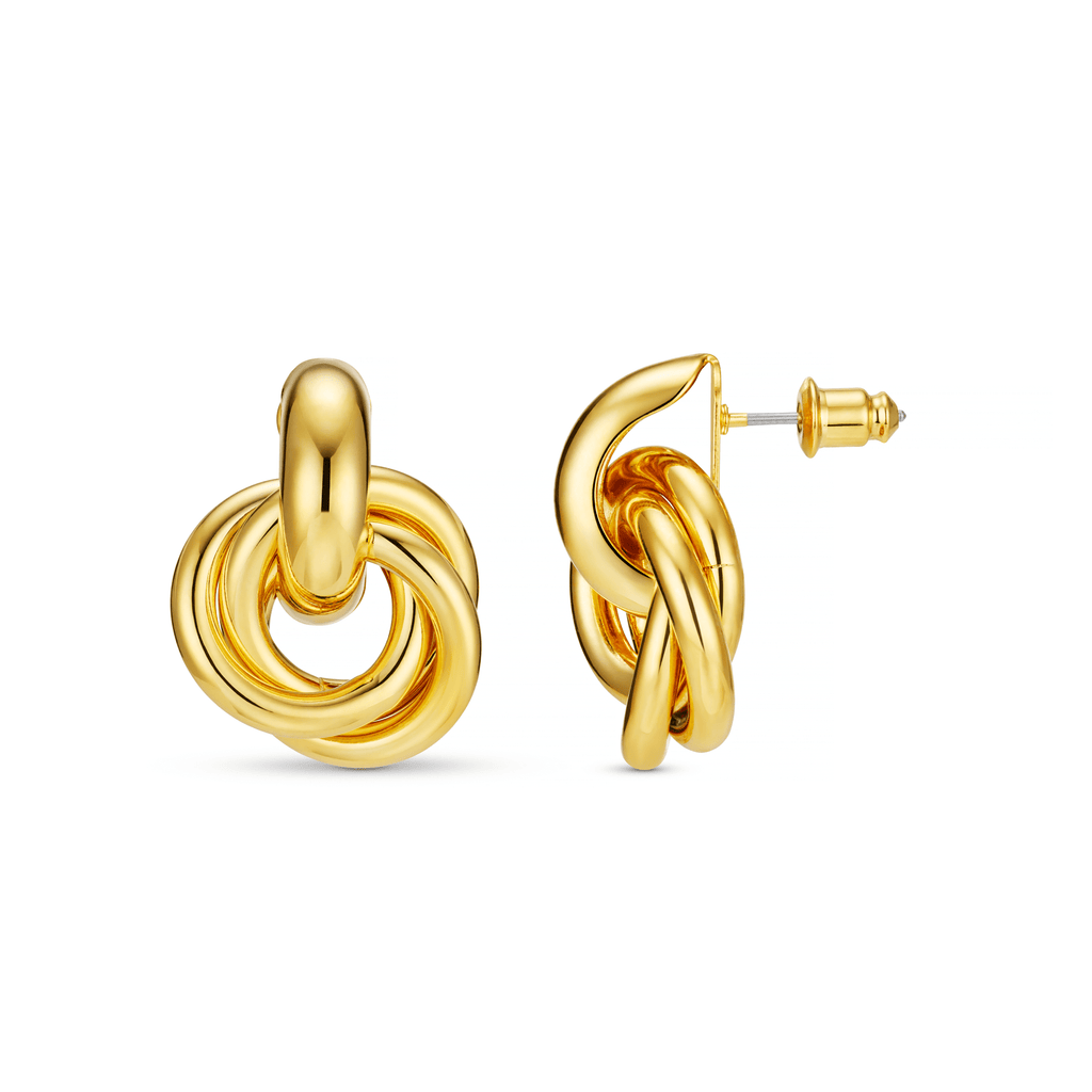 Rania – Goldene Ohrringe mit Verschlungenem Design