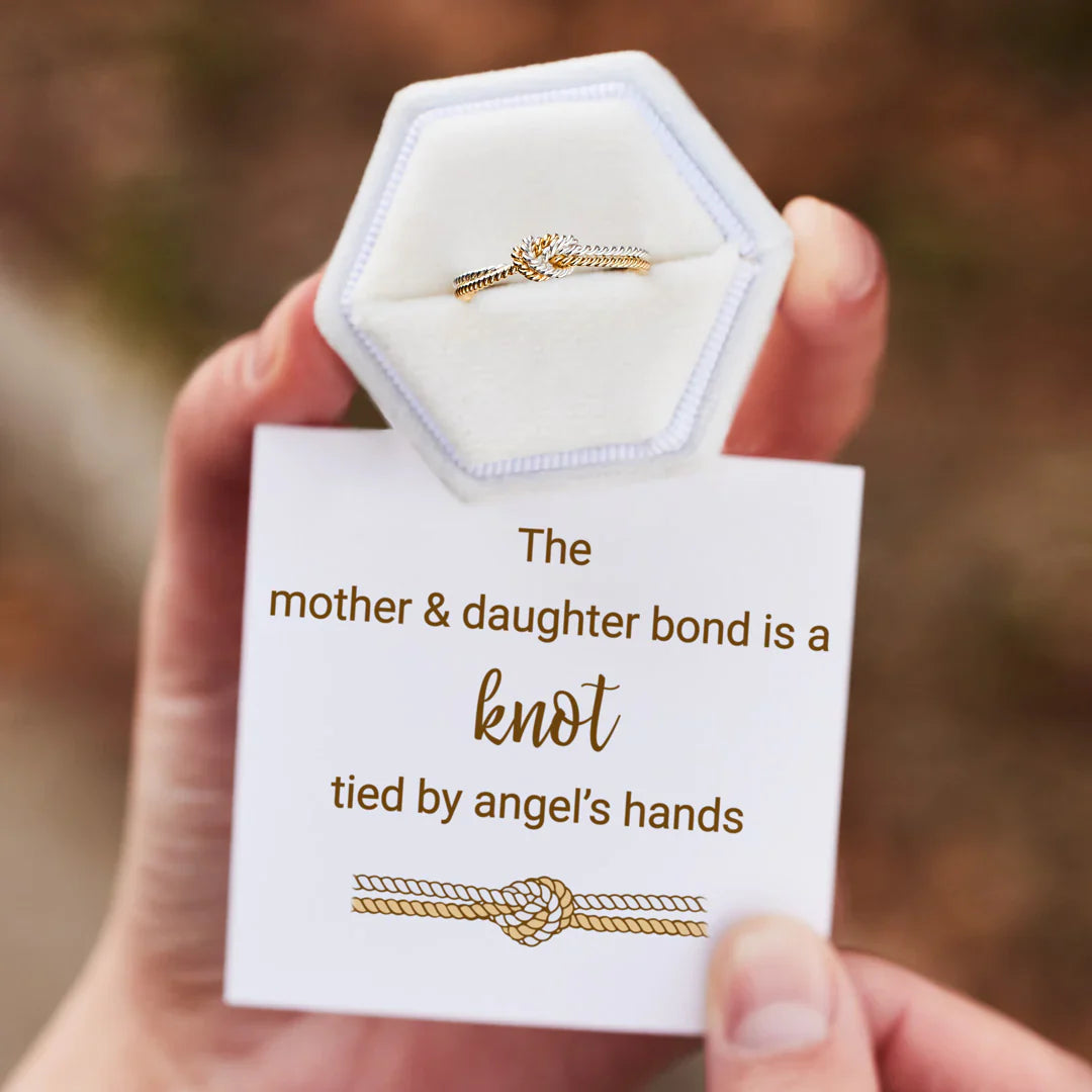 Mutter & Tochter Bond Ring - Ring mit 2 Strängen und Knoten